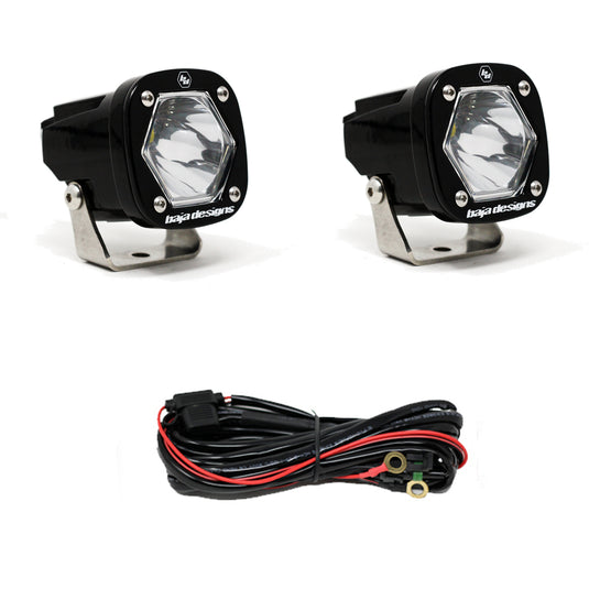 S1 Black LED Auxiliary Light Pod Pair-Universal